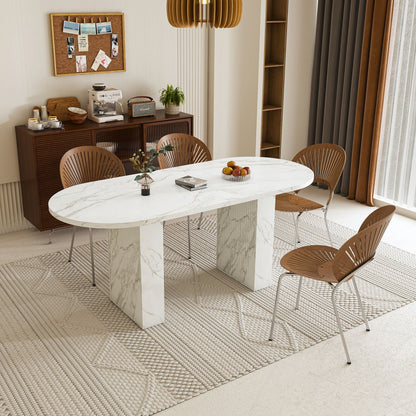 Dining Table With Wood Strip Base