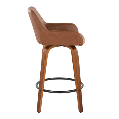 Counter Stool With Swivel With Round Footrest (Set of 2)