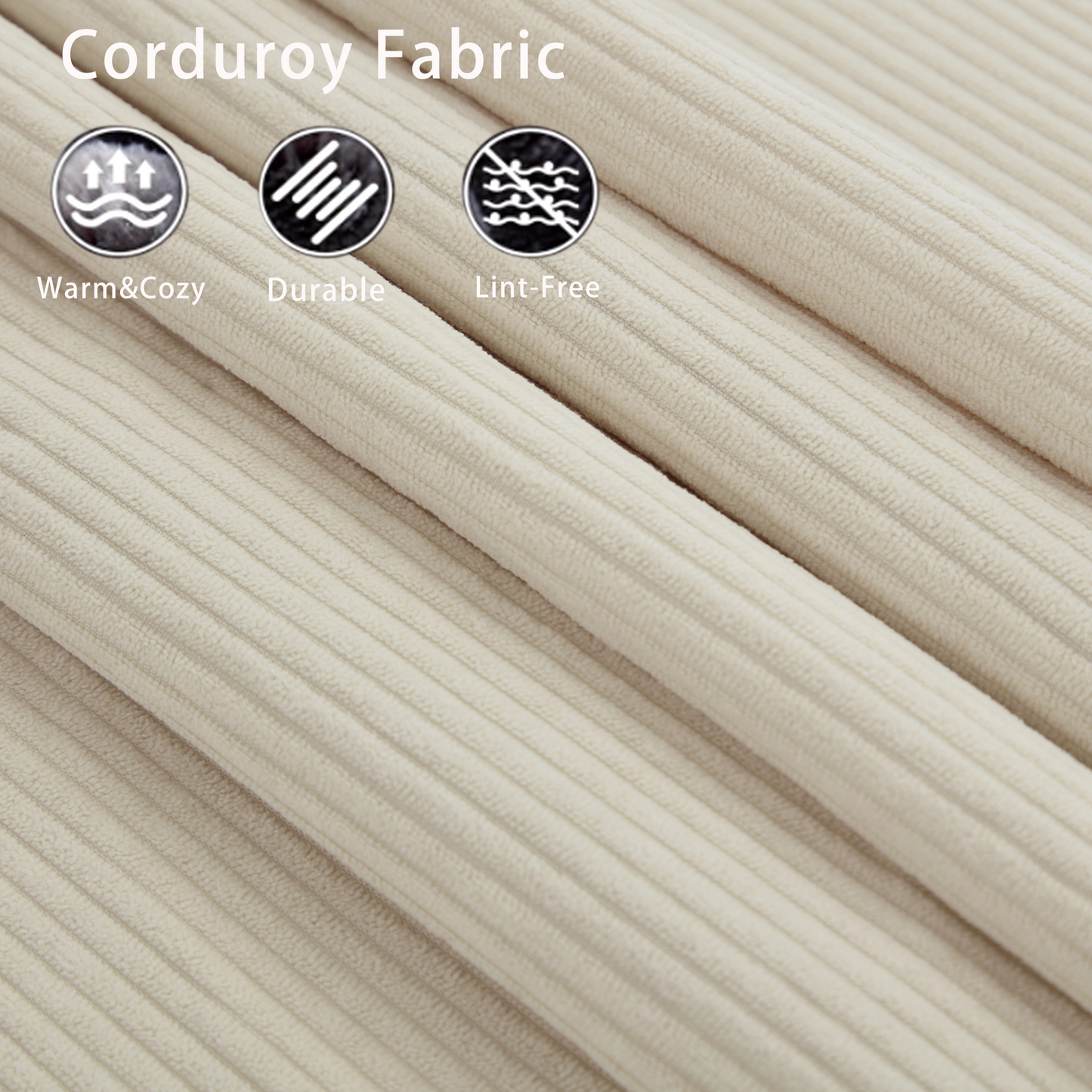 Modular Sofa 6-Piece Set in Beige Corduroy by GigaTech