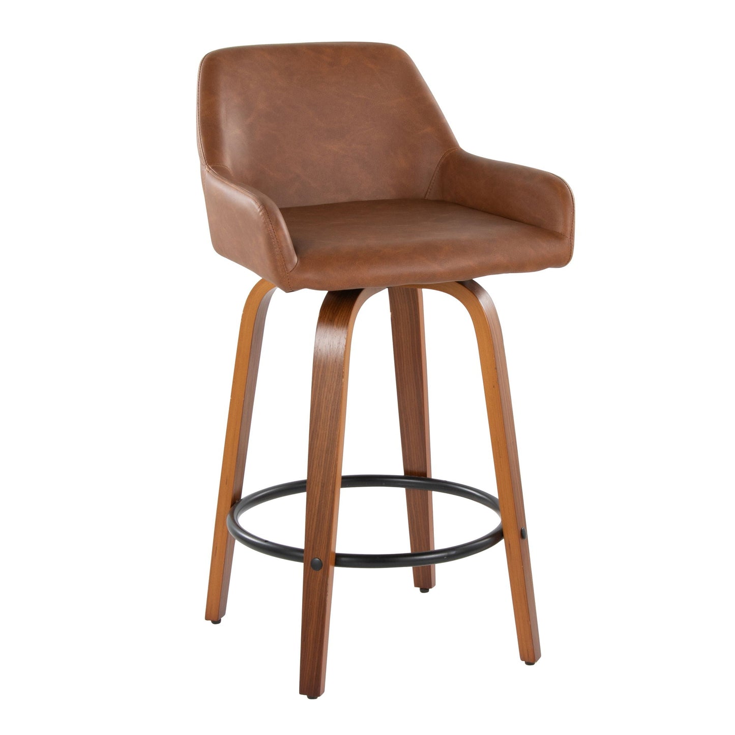 Counter Stool With Swivel With Round Footrest (Set of 2)