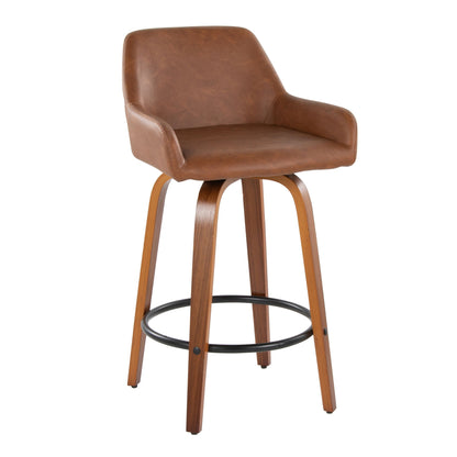 Counter Stool With Swivel With Round Footrest (Set of 2)