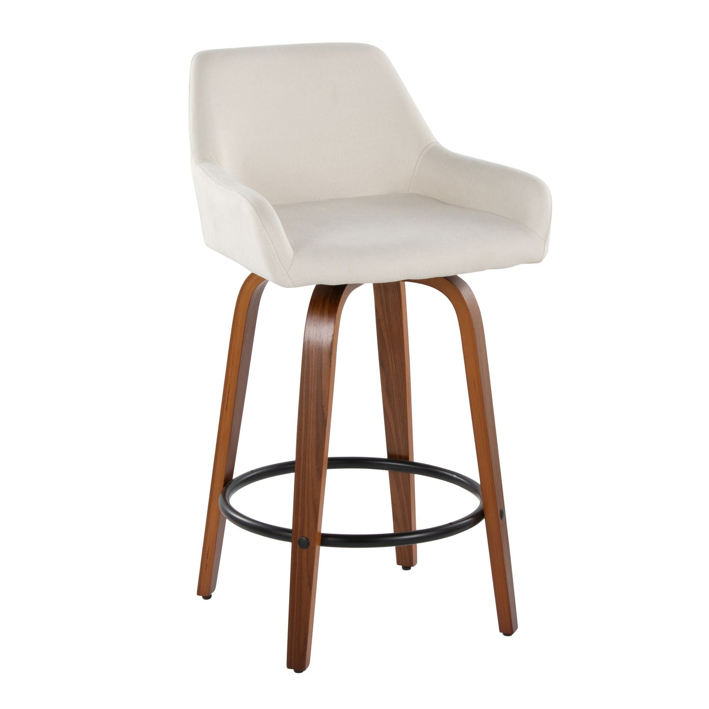Counter Stool With Swivel With Round Footrest (Set of 2)