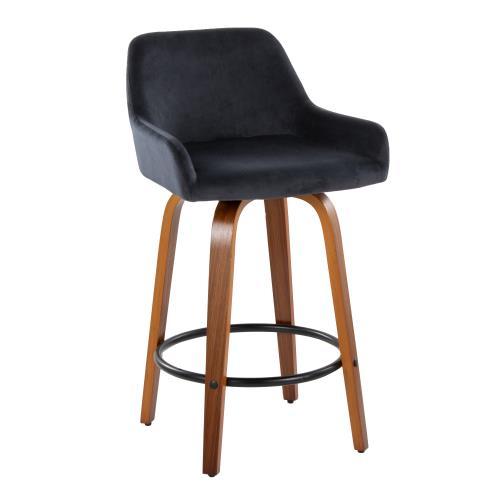 Counter Stool With Swivel With Round Footrest (Set of 2)
