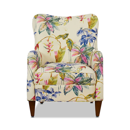 Paradise Upholstered Arm Chair, Off-White/Floral Printed On Cotton