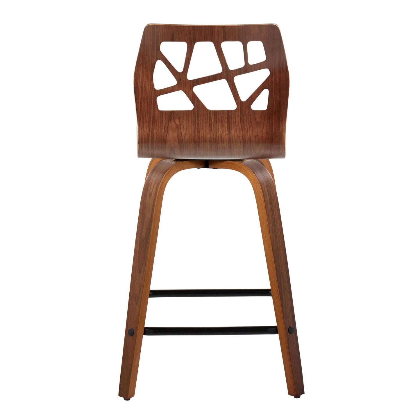 Counter Stool With Swivel With Square Footrest (Set of 2)