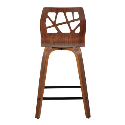 Counter Stool With Swivel With Square Footrest (Set of 2)