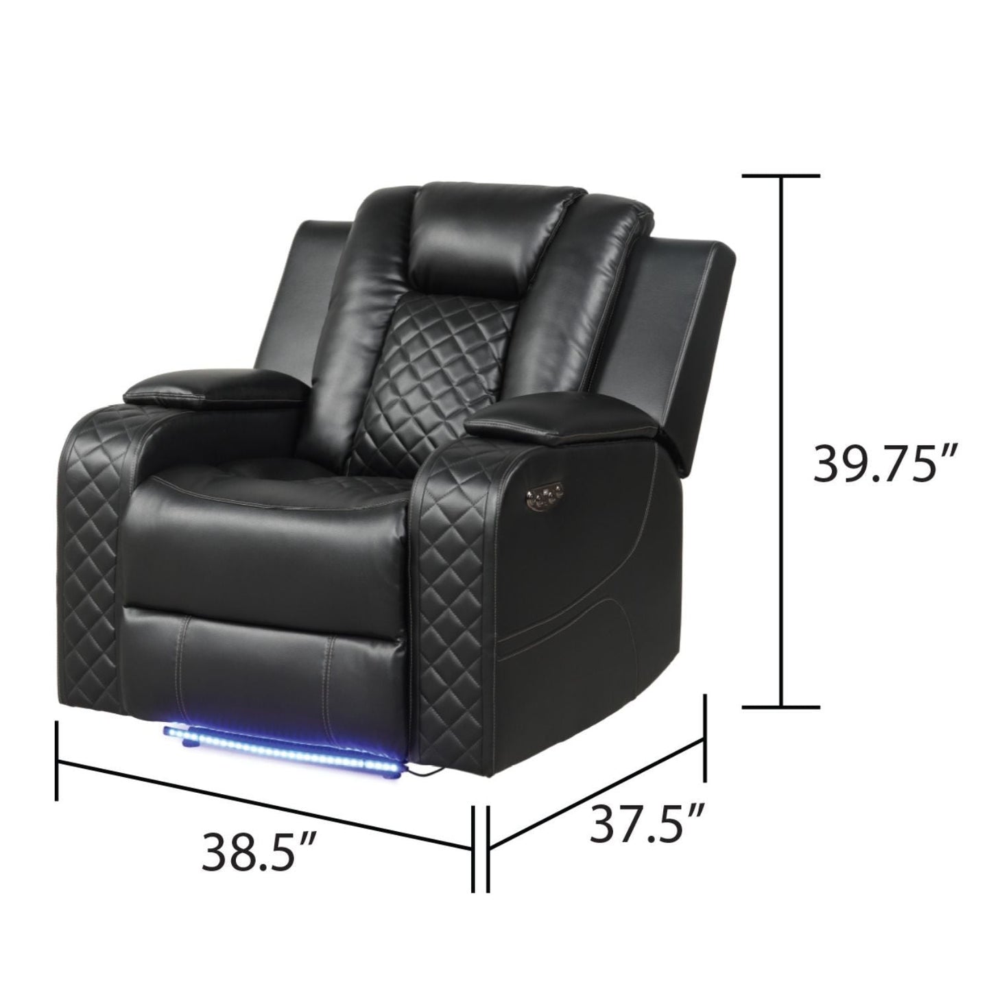 LED & Power Recliner Chair With Adjustable Headrest